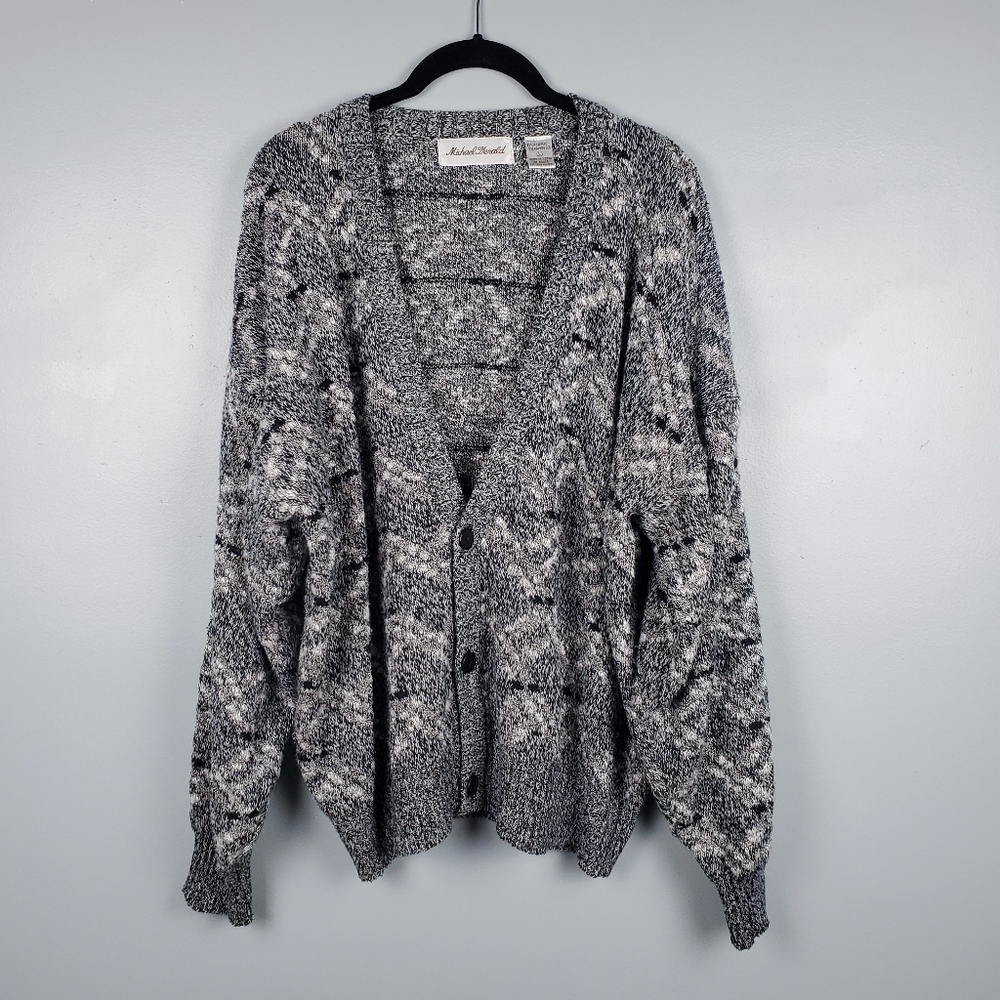 Vintage Michael Gerald 80s 90s boxy knit cardigan